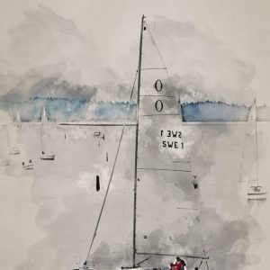 Enomis - Konstnärlig bild - Segelbåt akvarell