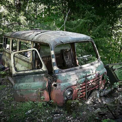 Bussen Båstnäs, Töcksfors, bilskrot Värmland En form av buss